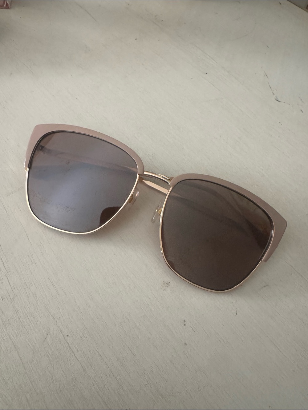 Square Women's Sunglasses - Pink Frame, Rose Gold Trim